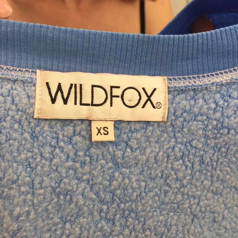 WILDFOX Limoncello Graphic Cut Off Sweater Top - Picture 4 of 8
